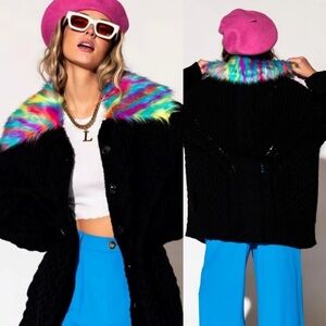 NWT Dressed In Lala Unbothered Grandpa Cardigan S/M Black